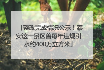 整改完成情况公示！泰安这一景区曾每年违规引水约400万立方米