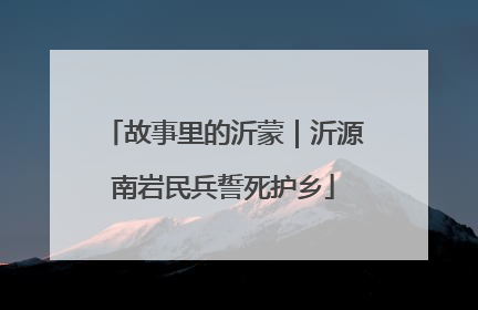故事里的沂蒙｜沂源南岩民兵誓死护乡