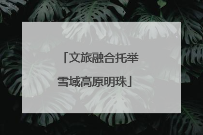文旅融合托举雪域高原明珠