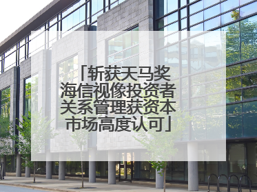斩获天马奖 海信视像投资者关系管理获资本市场高度认可