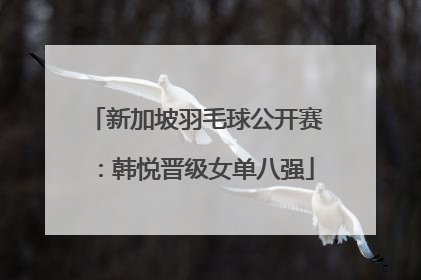 新加坡羽毛球公开赛：韩悦晋级女单八强
