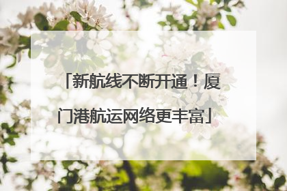 新航线不断开通！厦门港航运网络更丰富