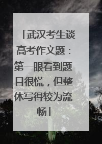 武汉考生谈高考作文题：第一眼看到题目很慌，但整体写得较为流畅