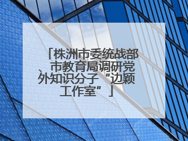 株洲市委统战部、市教育局调研党外知识分子“边颖工作室”