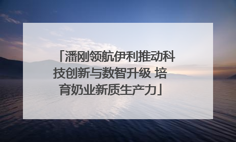 潘刚领航伊利推动科技创新与数智升级 培育奶业新质生产力
