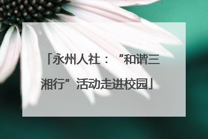 永州人社：“和谐三湘行”活动走进校园