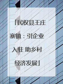民权县王庄寨镇：引企业入驻 助乡村经济发展