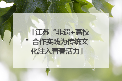 江苏“非遗+高校”合作实践为传统文化注入青春活力