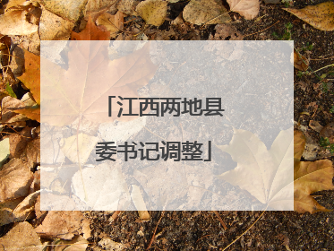 江西两地县委书记调整