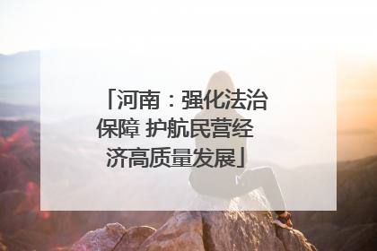 河南：强化法治保障 护航民营经济高质量发展