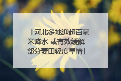 河北多地迎超百毫米降水 或有效缓解部分麦田轻度旱情