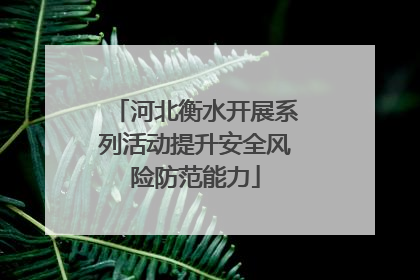 河北衡水开展系列活动提升安全风险防范能力