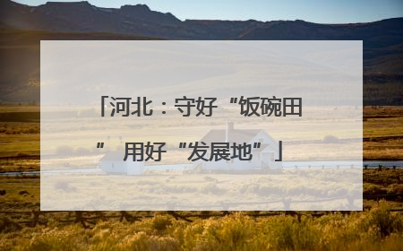 河北：守好“饭碗田” 用好“发展地”