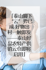 泰山脚下“云”势已成 好物出村一触即发——泰山好品农特产供销云仓即将启用