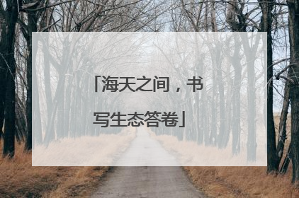 海天之间，书写生态答卷