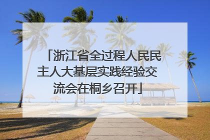 浙江省全过程人民民主人大基层实践经验交流会在桐乡召开