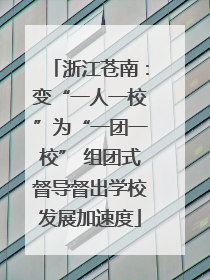 浙江苍南：变“一人一校”为“一团一校” 组团式督导督出学校发展加速度