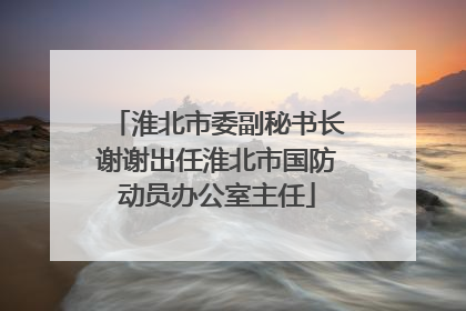 淮北市委副秘书长谢谢出任淮北市国防动员办公室主任