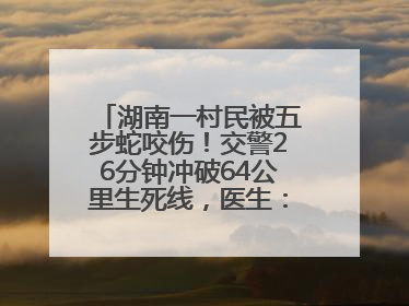 湖南一村民被五步蛇咬伤！交警26分钟冲破64公里生死线，医生：再晚20分钟或将呼吸肌麻痹