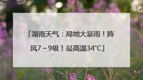 湖南天气：局地大暴雨！阵风7～9级！最高温34℃