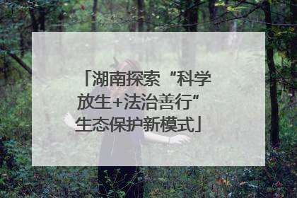 湖南探索“科学放生+法治善行”生态保护新模式