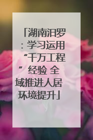 湖南汨罗：学习运用“千万工程”经验 全域推进人居环境提升