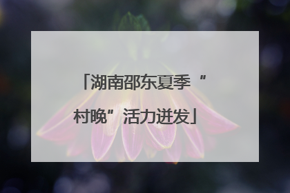 湖南邵东夏季“村晚”活力迸发