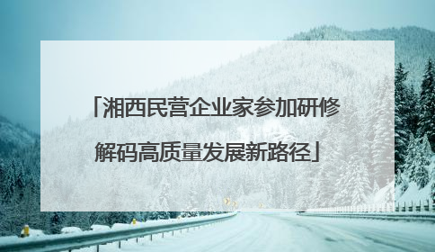 湘西民营企业家参加研修 解码高质量发展新路径