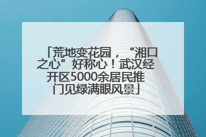 荒地变花园，“湘口之心”好称心！武汉经开区5000余居民推门见绿满眼风景