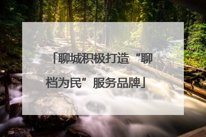 聊城积极打造“聊档为民”服务品牌