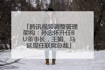 腾讯视频调整管理架构：孙忠怀升任BU董事长，王娟、马延琨任联席总裁