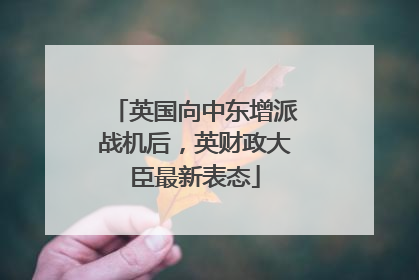 英国向中东增派战机后，英财政大臣最新表态