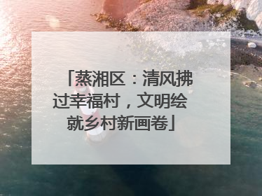 蒸湘区：清风拂过幸福村，文明绘就乡村新画卷