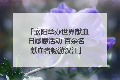 襄阳举办世界献血日感恩活动 百余名献血者畅游汉江
