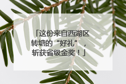 这份来自西湖区转塘的“好礼”，斩获省级金奖！