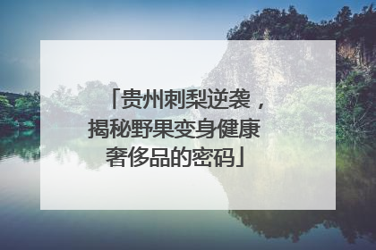 贵州刺梨逆袭，揭秘野果变身健康奢侈品的密码