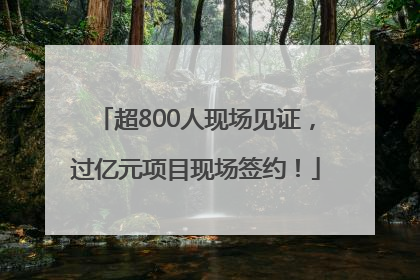 超800人现场见证，过亿元项目现场签约！