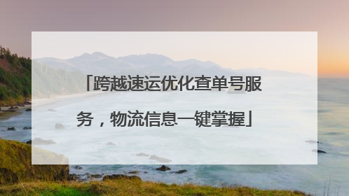 跨越速运优化查单号服务，物流信息一键掌握