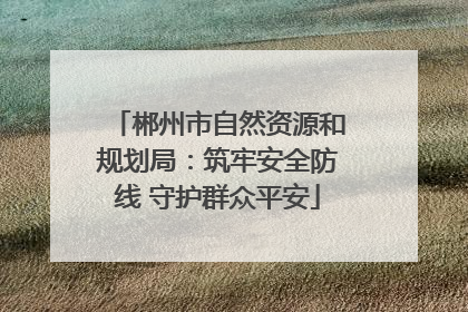 郴州市自然资源和规划局：筑牢安全防线 守护群众平安