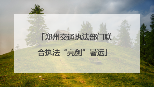 郑州交通执法部门联合执法“亮剑”暑运