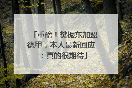 重磅！樊振东加盟德甲，本人最新回应：真的很期待