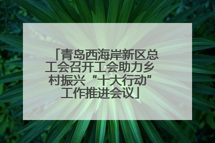 青岛西海岸新区总工会召开工会助力乡村振兴“十大行动”工作推进会议