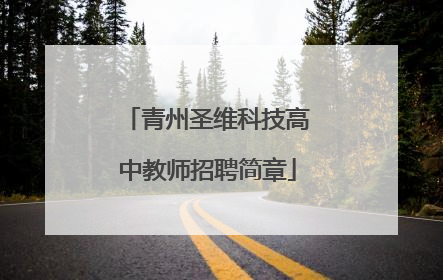 青州圣维科技高中教师招聘简章