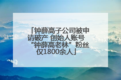 钟薛高子公司被申请破产 创始人账号“钟薛高老林”粉丝仅1800余人