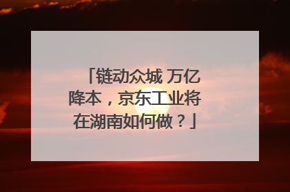 链动众城 万亿降本，京东工业将在湖南如何做？