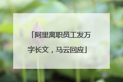 阿里离职员工发万字长文，马云回应