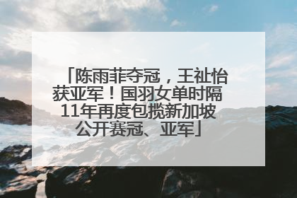 陈雨菲夺冠，王祉怡获亚军！国羽女单时隔11年再度包揽新加坡公开赛冠、亚军