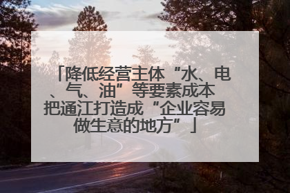 降低经营主体“水、电、气、油”等要素成本 把通江打造成“企业容易做生意的地方”