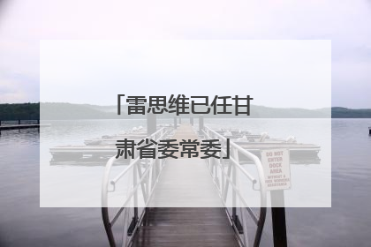 雷思维已任甘肃省委常委