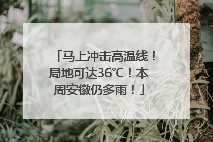 马上冲击高温线！局地可达36℃！本周安徽仍多雨！